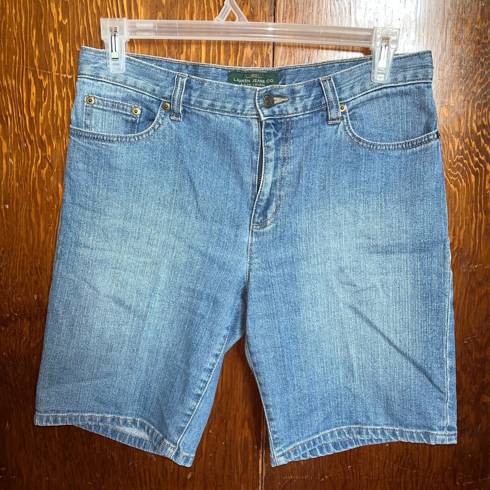 LRL Jean Shorts Long Bermuda Retro 90s Relaxed Fit Women's 10
